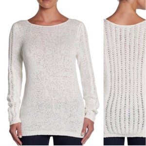 Rachel Zoe White Scoop Neck Sweater | Size L